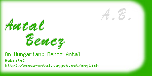 antal bencz business card
